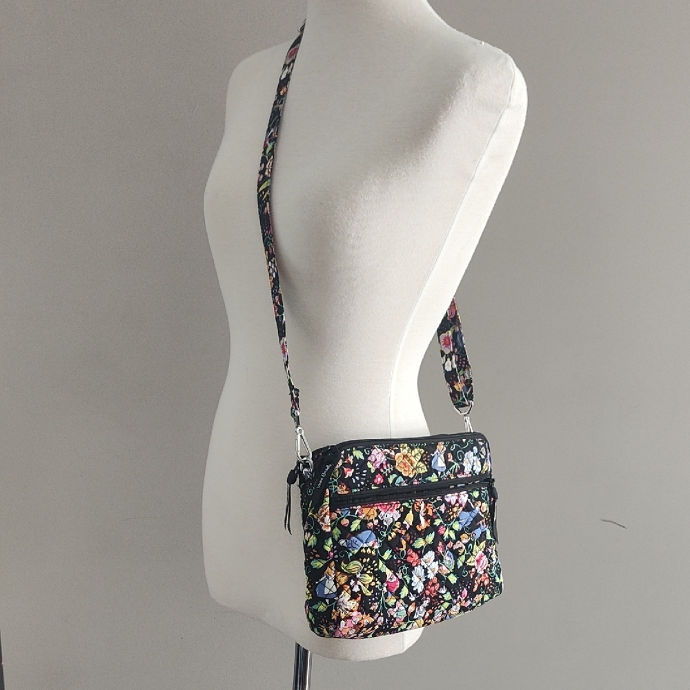 Disney Vera Bradley Vibrant Floral Crossbody Bag With Zippered Compartments